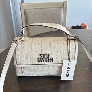Steve Madden Beige Embossed Crossbody Bag